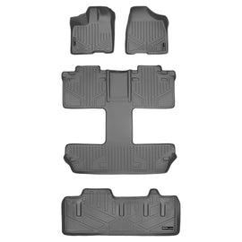 SMARTLINER Floor Mats 3 Rows and Cargo Liner Behind 3rd Row Compatible With 2011-2012 Sienna 7 Passenger with Power Folding 3rd Row Seats (SA2083/B2128/E2229)