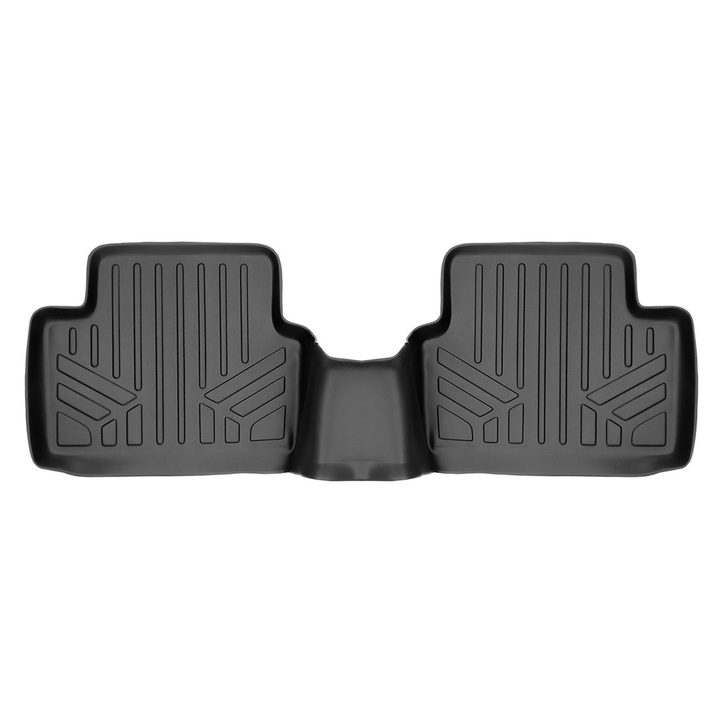 SMARTLINER Custom Fit Floor Mats 2nd Row Liner Black Compatible With 2013-2016 Chevrolet Malibu (SB0187)
