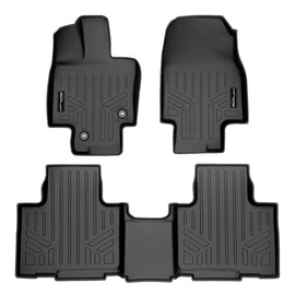 SMARTLINER Floor Mats 2 Row Liner Set Black Compatible With 2020-2022 Toyota Highlander Hybrid Models Only (SA0500/B0522)