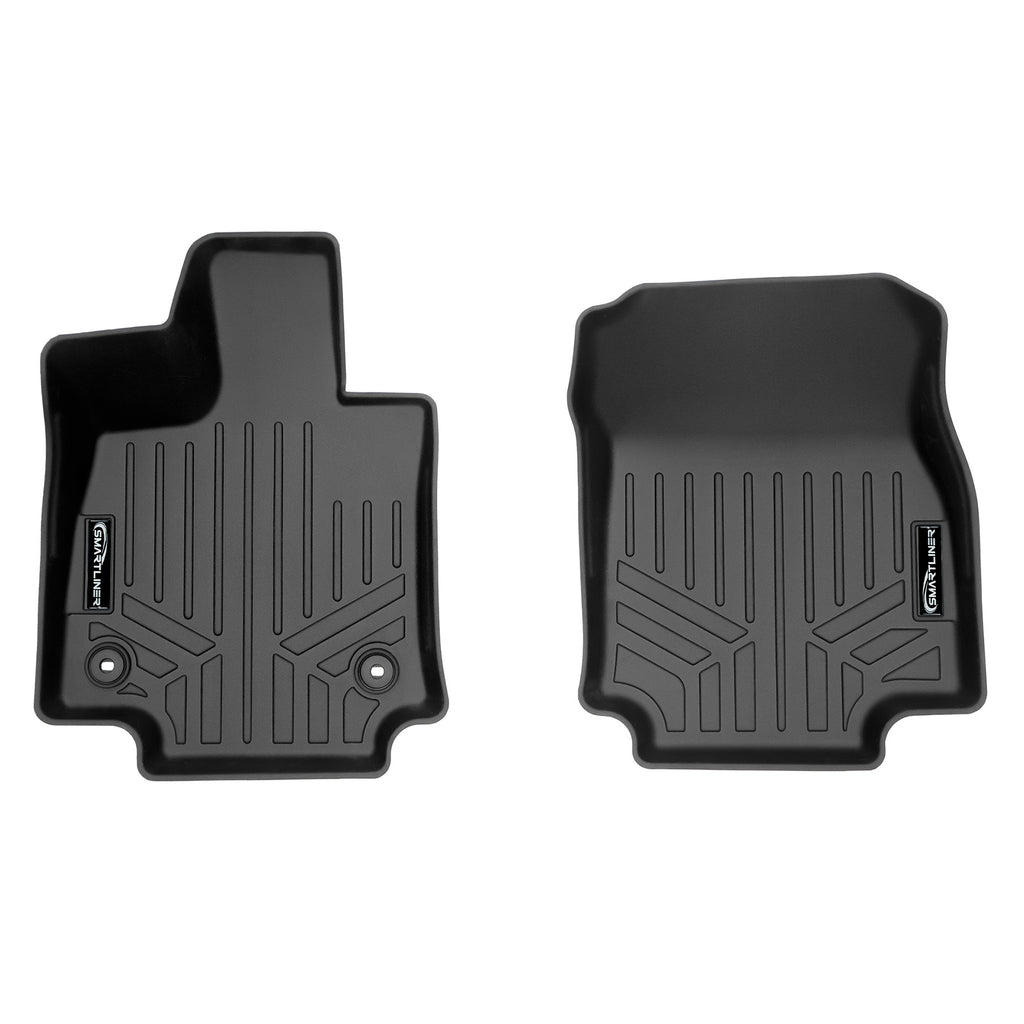 SMARTLINER Custom Fit All Weather 1st Row Black Floor Mat Liner Set Compatible With 2021-2023 Toyota Venza (SA0537)
