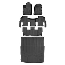 Load image into Gallery viewer, SMARTLINER Custom Fit Black 3 Row &amp; Cargo Liner Behind the 2nd Row Floor Mat Liner Set Compatible With 2022-2023 Jeep Grand Wagoneer (SA0573/B0577/C0577/D0580)