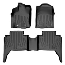 Load image into Gallery viewer, SMARTLINER Custom Fit Floor Mats 2 Row Liner Set Black Compatible With 2016-2017 Toyota Tacoma Double Cab (SA0207/B0207)
