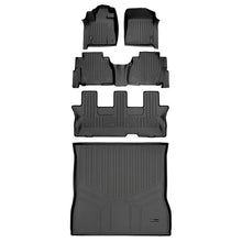 Load image into Gallery viewer, SMARTLINER Custom Floor Mats and Cargo Liner Behind 2nd Row Set Black Compatible With 2008-2011 Toyota Sequoia with Bench Seat (SA0272/B0272/C0272/D0272)