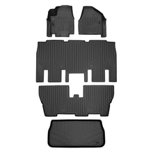 Load image into Gallery viewer, SMARTLINER Floor Mats 3 Rows - Cargo Liner Behind 3rd Row Set Black Compatible With 2017-2024 Pacifica 8 Passenger Model Only (SA0232/B0232/C0232/E0232)