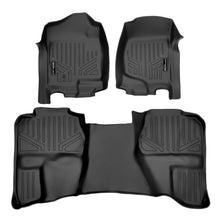 Load image into Gallery viewer, SMARTLINER Custom Fit Floor Mats 2 Row Liner Set Black Compatible With 2007-2013 Silverado/Sierra 1500/2500/3500 HD Extended Cab (SA0015/B0097)