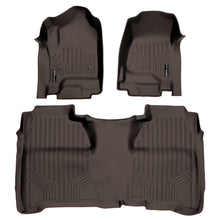 Load image into Gallery viewer, SMARTLINER Custom Fit Floor Mats 2 Row Liner Set Cocoa Compatible With Crew Cab 2014-2020 Silverado/Sierra 1500 - 2015-2019 2500/3500 HD (SA3136/B3136)