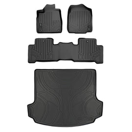 SMARTLINER Custom Fit All Weather Protection Black 2 Row Floor Liners & Cargo Liner behind the 2nd Row Seats Compatible With 2007-2013 Acura MDX (SA0084/B0084/D0084)