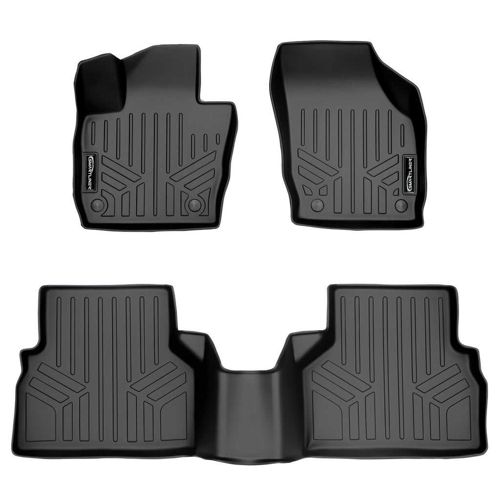 SMARTLINER Custom Fit All Weather Protection Black 2 Row Floor Liners Compatible With 2015-2018 Audi Q3 (SA0365/B0365)