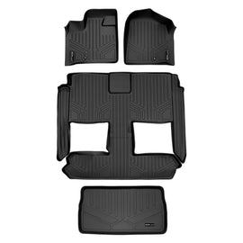 SMARTLINER Floor Mats 3 Rows - Cargo Liner Behind 3rd Row Set Black 08-2020 Caravan / 08-2016 Town & Country (SA0046/B0046/D0046)