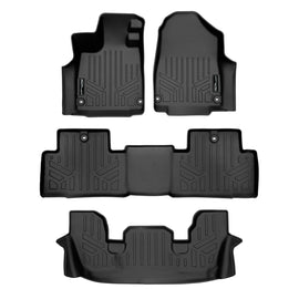 SMARTLINER Custom Fit All Weather Protection Black 3 Row Floor Liners Compatible With 2022-2025 Acura MDX (SA0581/B0581/C0581)