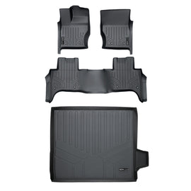 SMARTLINER Floor Mats 2 Rows and Cargo Liner Trunk Set Black Compatible With 2014-2022 Land Rover Range Rover Sport (SA0289/B0289/D0289)