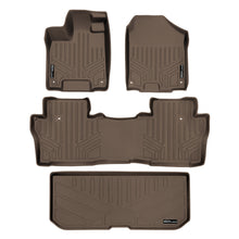 Load image into Gallery viewer, SMARTLINER Custom Fit Floor Mats 2 Rows and Cargo Liner Behind 3rd Row Set Tan Compatible With 2016-2022 Honda Pilot (SA1200/B1200/E1200)
