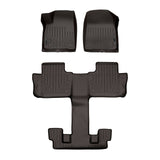 SMARTLINER Custom Fit Floor Mats 3 Row Liner Set Cocoa Compatible With 2017-2021 GMC Acadia with 2nd Row Bucket Seats (SA3230/B3230)