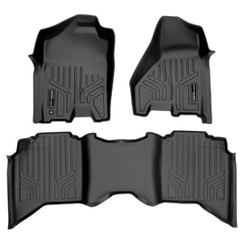 SMARTLINER Floor Mats 2 Row Liner Set Black Compatible With 2009-2012 Dodge Ram 1500 / 2010-2012 2500/3500 Crew Cab (SA0252/B0047)
