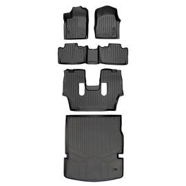 SMARTLINER Floor Mats and Cargo Liner Behind 2nd Row Compatible With 13-16 Durango with 1st Row Dual Floor Hooks and 2nd Row Bucket Seats (SA0127/B0071/C0233/D0113)