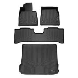 SMARTLINER All Weather Protection Custom Fit Black 2 Row Floor Mats and Cargo Liner Set Compatible With 2023-2024 Mercedes-Benz EQE SUV (SA0704/B0704/D0704)