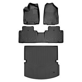 SMARTLINER Custom Fit All Weather Protection Black 2 Row Floor Liners & Cargo Liner behind the 2nd Row Seats Compatible With 2014-2020 Acura MDX (SA0158/B0158/D0158)