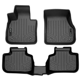 SMARTLINER All Weather Custom Fit Floor Mats 2 Row Liner Set Black Compatible With 2016-2022 BMW X1 / 2018-2022 BMW X2 (SA0481/B0481)