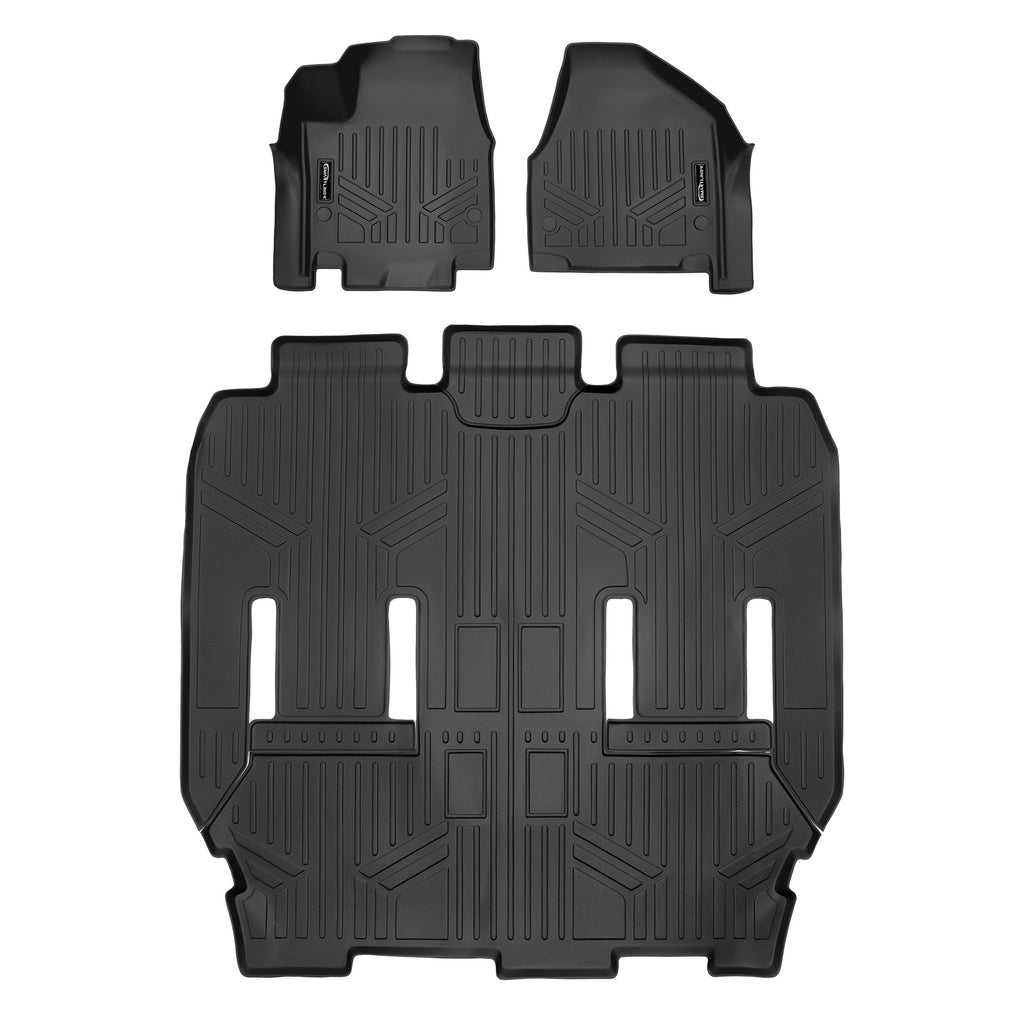 SMARTLINER 3 Row Liner Set Black Compatible With 2017-2024 Chrysler Pacifica 7 or 8 Passenger Model and 2020 Voyager (SA0232/B0291)