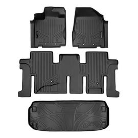 SMARTLINER Custom Fit All Weather Protection Black 2 Row Floor Liners & Cargo Liner behind the 3rd Row Seats Compatible With 2014-2020 Infiniti QX60 (SA0131/B0131/E0131)
