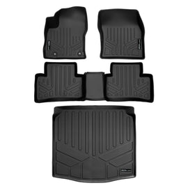 SMARTLINER Custom Fit All Weather 2 Row Floor Mats & Cargo Liner Set Black Compatible With 2022-2024 Toyota Corolla Cross Hybrid (SA0724/B0598/D0598)