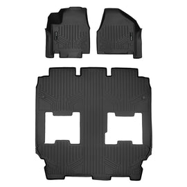 SMARTLINER Custom Fit Floor Mats 3 Row Liner Set Black Compatible With 2017-2024 Chrysler Pacifica Hybrid Model Only (SA0232/B0349)