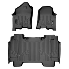 SMARTLINER Custom Fit Floor Mats 2 Row Liner Set Black Compatible With 2019-2022 Ram 1500 Crew Cab without Rear Underseat Storage Box (SA0369/B0369)