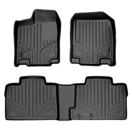SMARTLINER Custom Fit Floor Mats 2 Row Liner Set Black Compatible With 2007-2010 Ford Edge / Lincoln MKX (SA0085/B0035)