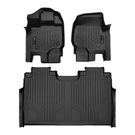 SMARTLINER Custom Fit Floor Mats 2 Row Liner Set Black Compatible With 2015-2025 Ford F-150 SuperCrew Cab with 1st Row Bucket Seats (SA0167/B0167)