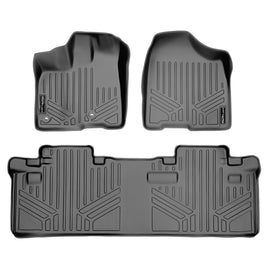 SMARTLINER Custom Fit Floor Mats 2 Row Liner Set Grey Compatible With 2013-2020 Toyota Sienna 8 Passenger Model Only (SA2128/B2083)