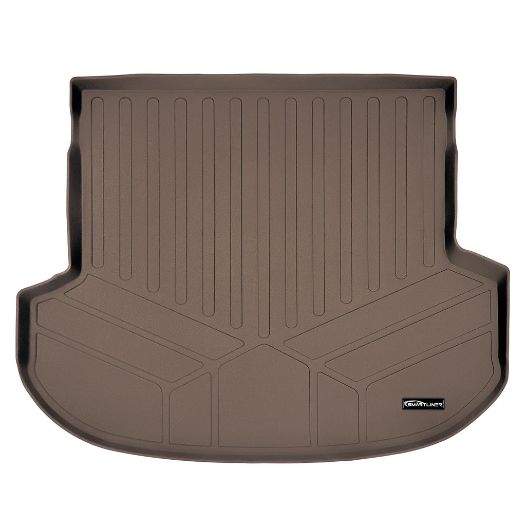 SMARTLINER All Weather Custom Fit Cargo Liner Trunk Floor Mat Tan Compatible With 2019-2020 Hyundai Santa Fe 5 Passenger Models (SD1411)