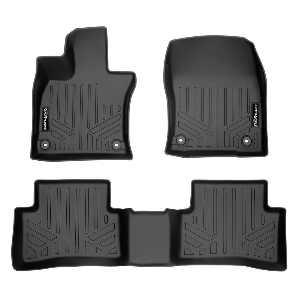 SMARTLINER All Weather Custom Fit Floor Mats 2 Row Liner Set Black Compatible With 2019-2023 Lexus UX - All Models (SA0441/B0441)