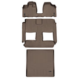 SMARTLINER Floor Mats 3 Rows and Cargo Liner Behind 2nd Row Set Tan Compatible With 2008-2020 Caravan / Town & Country (SA1213/B1046/D1181)