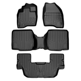 SMARTLINER Custom Fit Floor Mats 3 Row Liner Set Black Compatible With 2015-2016 Ford Explorer with 2nd Row Center Console (SA0161/B0109/C0082)