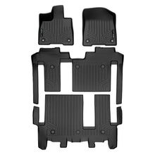 Load image into Gallery viewer, SMARTLINER Custom Fit Floor Mats 3 Row Liner Set Black Compatible With 2021-2023 Toyota Sienna with 2nd Row Bench Seat (SA0552/B0552/C0552)