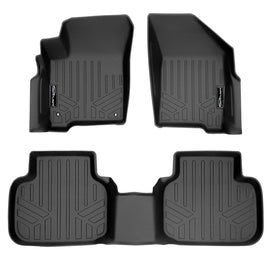 SMARTLINER Custom Fit All Weather Protection Black 2 Row Floor Liners Compatible With 2010-2020 Dodge Journey (SA0198/B0198)