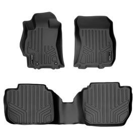 SMARTLINER Custom Fit Floor Mats 2 Row Liner Set Black Compatible With 2010-2014 Subaru Outback/Legacy Automatic Transmission (SA0088/B0088)