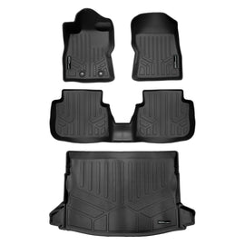 SMARTLINER Custom Fit All Weather Protection Black 2 Row Floor Liners & Cargo Liner behind the 2nd Row Seats Compatible With 2024-2025 Subaru Crosstrek (SA0722/B0722/D0728)
