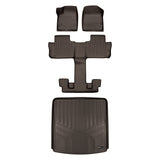 SMARTLINER Floor Mats 3 Rows and Cargo Liner Behind 2nd Row Set Cocoa Compatible With 2017-2021 GMC Acadia with 2nd Row Bucket Seats (SA3230/B3230/D3230)