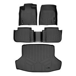 SMARTLINER Custom Fit Floor Mats 2 Rows and Cargo Liner Set Black Compatible With 2022-2025 Honda Civic (SA0586/B0586/D0586)