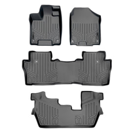 SMARTLINER Custom Fit Floor Mats 3 Row Liner Set Grey Compatible With 2016-2022 Honda Pilot 8 Passenger Model (SA2200/B2200/C2200)
