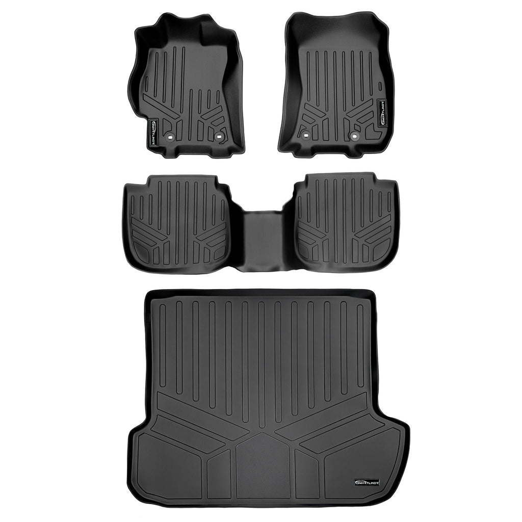 SMARTLINER Custom Fit Floor Mats and Cargo Liner Set Black Compatible With 2015-2019 Subaru Outback (SA0170/B0170/D0170)