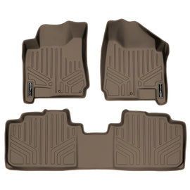 SMARTLINER Custom Fit Floor Mats 2 Row Liner Set Tan Compatible With 2010-2016 Cadillac SRX - All Models (SA1087/B1087)