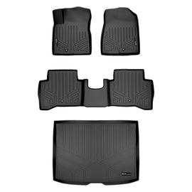 SMARTLINER Custom Fit Floor Mats 2 Rows and Cargo Liner Set Black Compatible With 2017-2022 Kia Niro (SA0264/B0264/D0264)