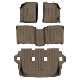 SMARTLINER Custom Fit Floor Mats 3 Row Liner Set Tan Compatible With 2012-2015 Toyota Compatible Fortuner (SA1100/B1010/C1010)