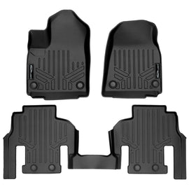 SMARTLINER All Weather Custom Fit Black 2 Row Floor Mat Liner Set Compatible With 2022-2023 Jeep Wagoneer (SA0573/B0573)