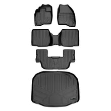 Load image into Gallery viewer, SMARTLINER Floor Mats 3 Rows and Cargo Liner Behind 3rd Row Set Black Compatible With 2011-2014 Ford Explorer with 2nd Row Center Console (SA0082/B0109/C0082/E0082)
