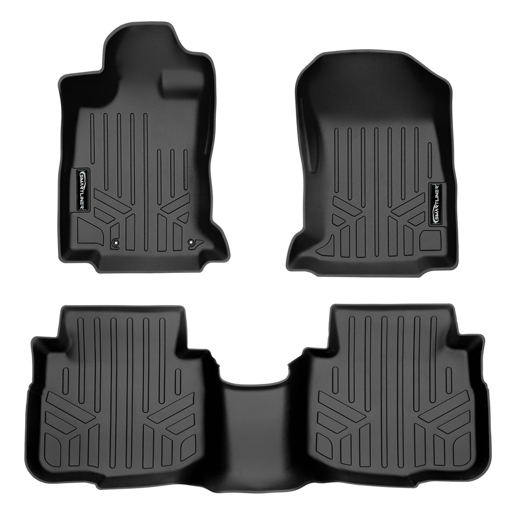 SMARTLINER All Weather Custom Fit Floor Mats 2 Row Liner Set Black Compatible With 2020-2021 Subaru Outback/ Legacy (SA0490/B0490)