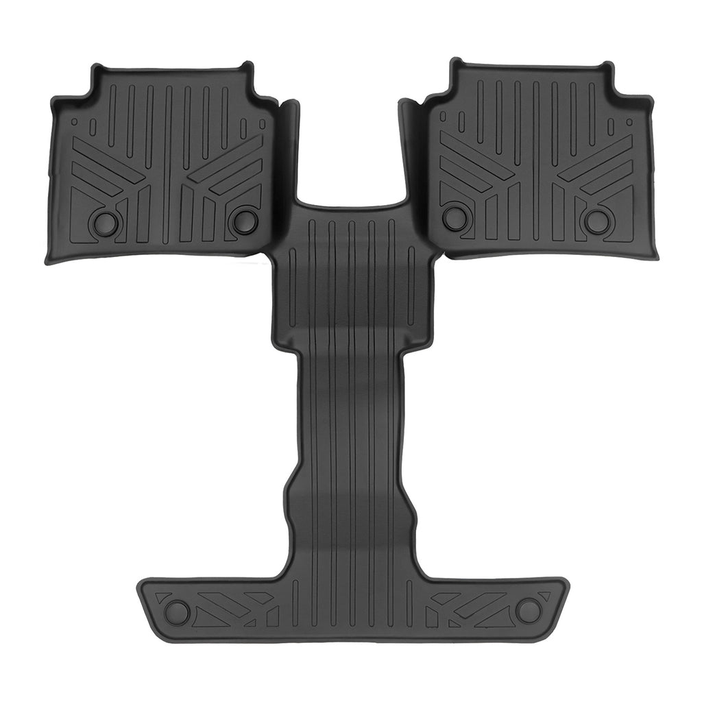 SMARTLINER All Weather Custom Fit Black 2nd & 3rd Row Floor Mat Liner Set Compatible With 2021-2023 Jeep Grand Cherokee L with 2nd Bucket Seats Without Center Console (SB0570)