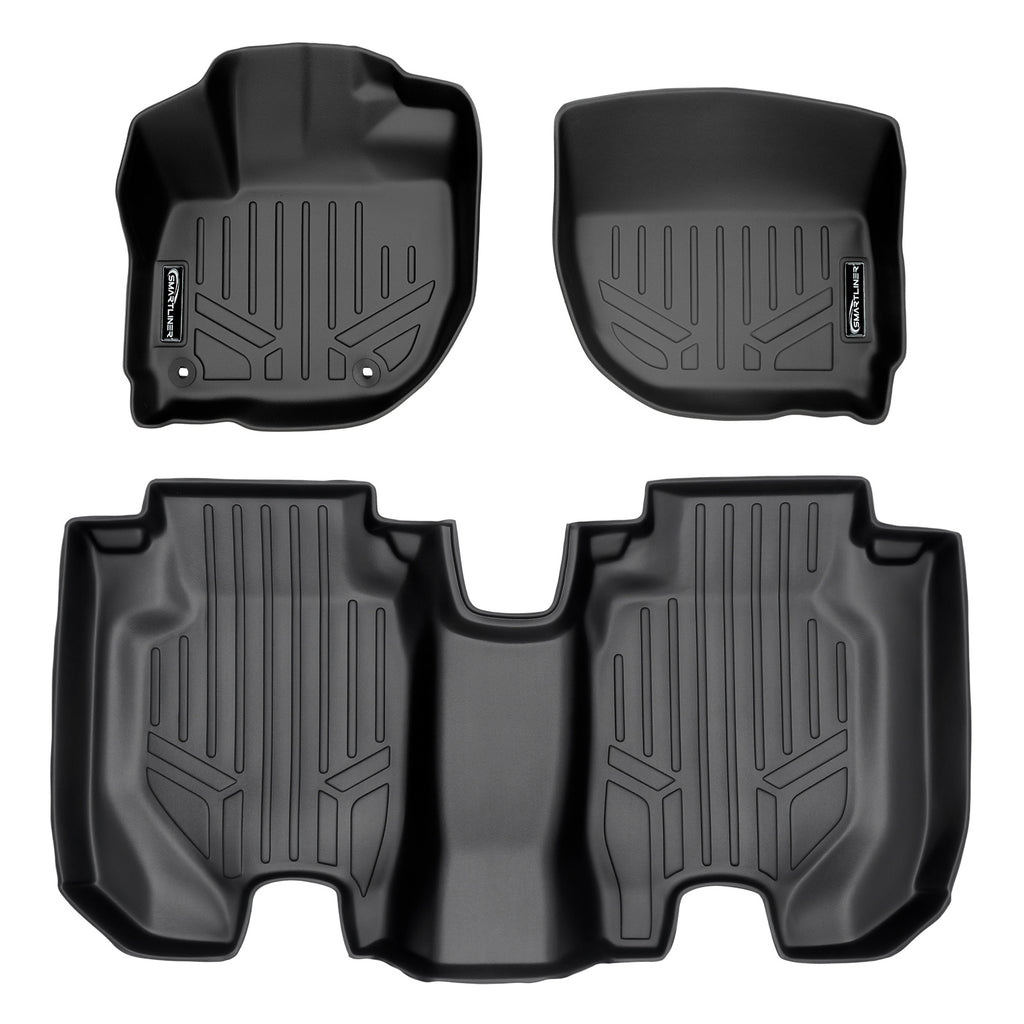 SMARTLINER Custom Fit Floor Mats 2 Row Liner Set Black Compatible With 2016-2022 Honda HR-V (SA0193/B0193)
